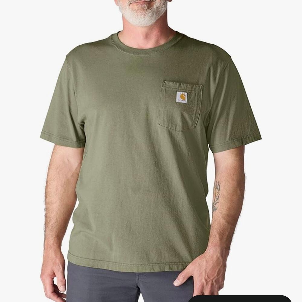 Carhartt Iconic K87 Pocket T-Shirt Size M Dusty Olive (48)